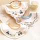 Korean version ins baby saliva napkin waterproof eating bib baby pure cotton bib 360 degree rotation anti-vomiting