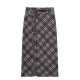 2025 summer American retro hot girl style lace-up plaid skirt makes you look slim and versatile high-waisted hip midi skirt women's skirt
