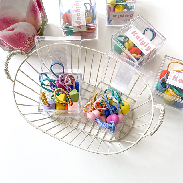 10 packs of candy-colored hair ropes, simple hair ropes for women, ponytail hair ties, forest-style rainbow small rubber bands, hair headbands