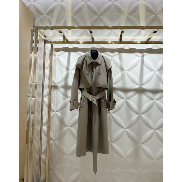 NancyCavally selected merino ultrafine wool light luxury expensive wool long classic windbreaker