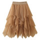 Irregular gauze skirt female summer new loose waist multi -layer mesh skirt stitching cake skirt skirt skirt short skirt