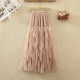 Irregular mesh skirt spring and summer women's new high -waisted puffed lotus leaf cake skirt medium long A -line skirt