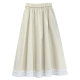Washed cotton pocket skirt for women in spring and summer new high-waist casual versatile cotton skirt lace spliced ​​a-line skirt