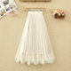 Golden velvet pleated skirt women's spring and autumn retro waist tight waist is thin and versatile A -line lace mesh mid -length skirt