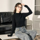Tang Lion's half -high -necked white inner bottom shirt female 2024 new winter plus velvet slim velvet sensor is wild
