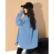 Tang Lion denim shirt women 2025 spring and autumn new style shirt jacket loose college style shirt French women

