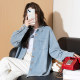 Tang Lion denim shirt women 2025 spring and autumn new style shirt jacket loose college style shirt French women
