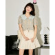 Tang Shi 2025 spring and summer new short-sleeved plaid shirt for women with doll collar shirt loose slim puff sleeve top sweet
