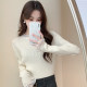 Tangshi sweater women's inner wear 2024 autumn and winter new style half turtleneck splicing bottoming shirt Maillard top white