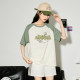 Tang Lion's 24 -year summer new top female funny animal graffiti loose and inserted shoulder sleeve short -sleeved T -shirt sz
