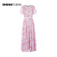 Shengyu Bamboo counter summer new dress short-sleeved round neck sweet fashion pattern thin style cool temperament casual