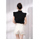 Korean Lin black sleeveless shirt for women with high-end light luxury age-reducing style 2025 new spring and summer temperament top
