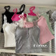 Miss's pure lace edge gray suspender with chest pad vest for women wearing beautiful back slim fit top
