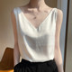 French silk suspender for women with loose butterfly white acetate broadband vest outside wearing satin V-neck top summer
