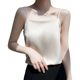 Small suspender vest women's white suit inner wear 2025 summer new versatile base shirt one-collar satin top