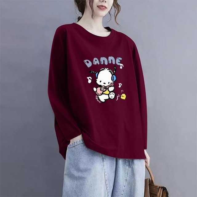 Fat mm300Jin [Jin equals 0.5 kg] Pure cotton long-sleeved T-shirt for women in 2025 autumn new style of meat covering and casual loose top for commuting