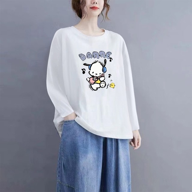 Fat mm300Jin [Jin equals 0.5 kg] Pure cotton long-sleeved T-shirt for women in 2025 autumn new style of meat covering and casual loose top for commuting