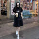 Casual large size mid-length over-knee dress 2025 summer round neck short-sleeved T-shirt skirt Korean loose long skirt women
