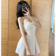 Korean Ins summer new sexy hot girl slimming belly lace strap skirt one-piece swimsuit hot spring swimsuit