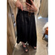 Avocadong black high -waisted skirt A -line long irregular long skirt design drawing half -bodies skirt