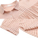 Cropped sleeve shirt for women in summer new plus size plus size women's loose mid-length trendy striped short-sleeved shirt