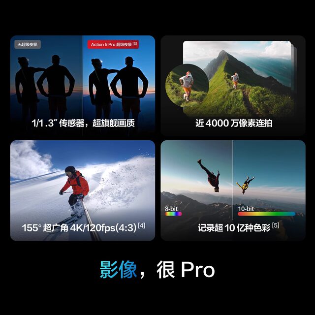 DJI Osmo Action 5 Pro Action Camera Cycling Fishing Diving Anti-Shake 4K Image Quality