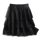 Pleated mesh cake skirt women's summer French high -waisted A -shaped thin versatile age reduction small short skirt