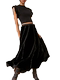 Women's autumn new winter sweet velvet silk heavy industry ruffle skirt high-end fashion niche long skirt