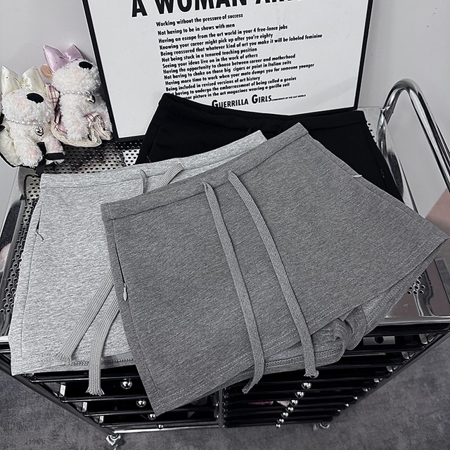 Sport short skirt for women in spring and autumn new drawstring anti-exposed high waist slim hot girl retro yoga a-line hip skirt pants
