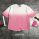 Finished work tie-dye gradient cherry blossom pink foam printed loose body os boyfriend bf lazy yuppie high street T-shirt