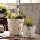 Small floral ceramic ice crack hand-painted flower pot Nordic modern gardening flower green planting desktop creative ornament