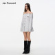 JAC FLEURANT2025 Spring and Summer New Style Shirt Women's Long Sleeve Striped Loose White One-Shoulder Waist Shirt

