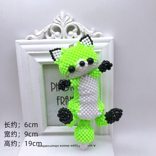 
Handmade beaded little fox couple fox pendant key bag pendant cartoon doll desk decoration jewelry