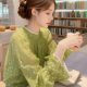 Floral polka dot shirt for women with high-end light luxury fashionable and beautiful shirt 2025 spring new French lace top
