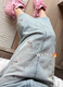 Clearance European denim skirt spring and summer embroidered flower high waist straight skirt casual sweet midi skirt
