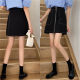Large size versatile short skirt A-skirt summer 2024 new slightly fat MM belly-covering and slimming hip-packing skirt high-waisted bright-lined skirt