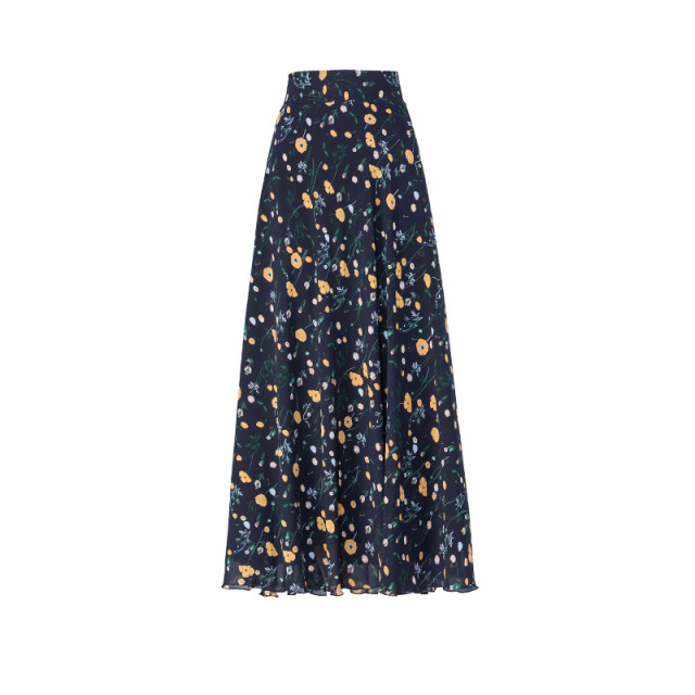 2021 Summer new versatile chiffon half -body long skirt ladies high -waist A -line large size dance skirt
