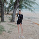 Yi Meishan long-sleeved swimsuit women's summer one-piece conservative flat-angle sun protection surfing suit 2025 new hot spring swimsuit