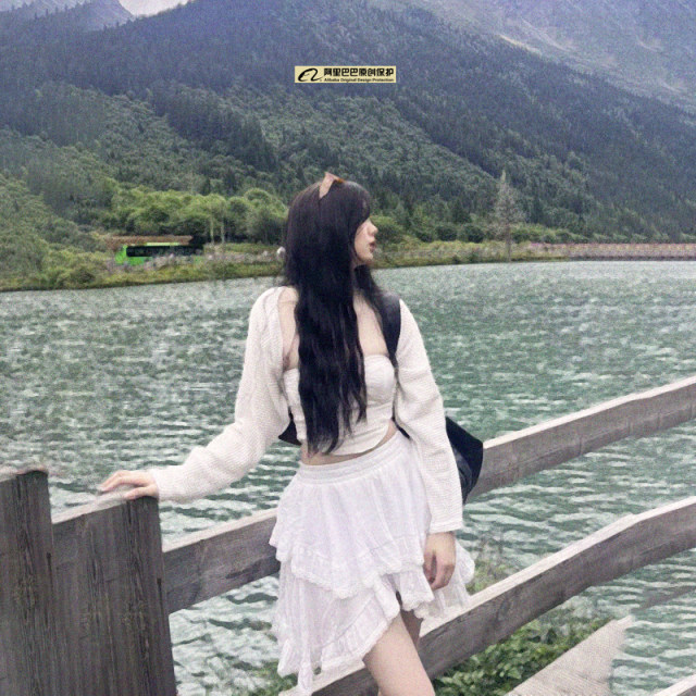 
Small light luxury custom Korean style large size sweet irregular cake skirt versatile age-reducing short skirt skirt women