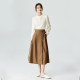 Inman Commuter Retro A-line Skirt for Women 2024 Summer New French Temperament Versatile Slim Mid-Long Skirt