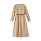 Inman French commuter puff sleeve dress 2024 spring temperament V-neck slim mid-length A-line skirt