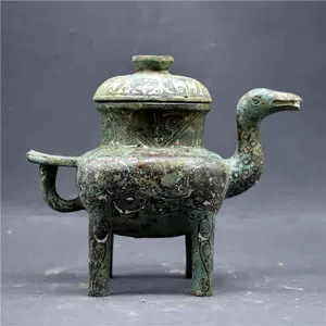 限定SALE最新作 ヤフオク! 館蔵珍品 古青銅器彫 錯金龍頭鳳紋銘文元壁