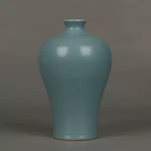 中国美術 天青釉 梅瓶 高17cm ZE216アンティーク