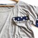 E5-1 autumn women's foreign trade chiffon polka dot printed top loose round neck casual pocket 7-quarter sleeve T-shirt