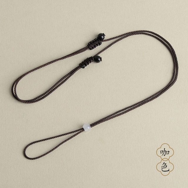 
Slim peace buckle lanyard without tying and braiding for men and women baby rings, gold and jade pendant necklace rope telescopic adjustment
