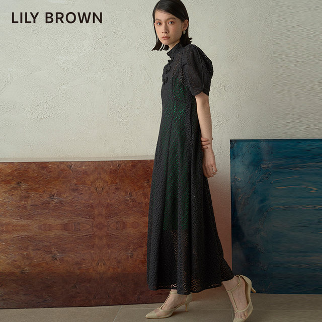 LILY BROWN Spring and Summer New Chinese style buckle hollow lace dress LWFO232002