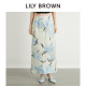 Lily Brown Spring and Summer Sweet Sweet Printing High -waisted straight straight skirt LWFS242194
