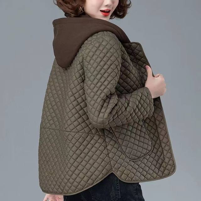 Middle-aged and elderly women's thin cotton jacket short cotton jacket 2024 new cotton jacket mother's autumn and winter cotton jacket women