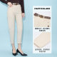 Ma Tiannu 2025 spring and summer new white cotton high-waist casual pants tapered pants pencil foot pants with belt