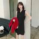 2025 Shirts Female Autumn and Winter Mid -length Stacking Inner Piece with Velvet Magic Planet with white vest sleeveless shirt